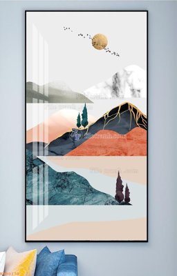 Ảnh gốc File tranh hiện đại pha lê gương KF90170 (siêu chi tiết) để in ấn