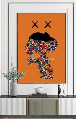 File ảnh File tranh hiện đại pha lê gương KF90192 (gốc) cho trang trí nhà hàng