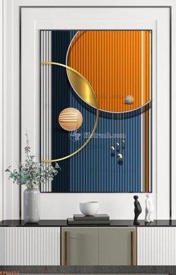 File gốc File tranh hiện đại pha lê gương KF90211 (in lụa) họa tiết 3D