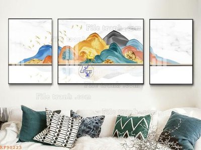 File PSD File tranh hiện đại pha lê gương KF90223 (gốc) nhiều lớp (multi-layer)