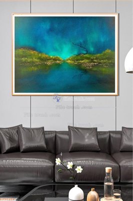 File in trần File tranh hiện đại pha lê gương KF90254 (file gốc) chủ đề vũ trụ