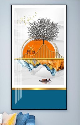 File in trần File tranh hiện đại pha lê gương KF90316 (file gốc) xuyên sáng