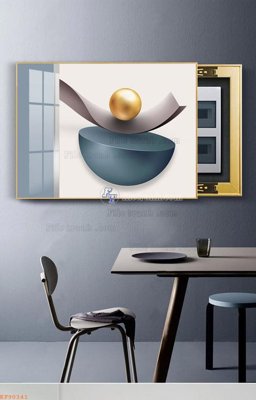 File gốc File tranh hiện đại pha lê gương KF90341 (in lụa) tranh phong thủy