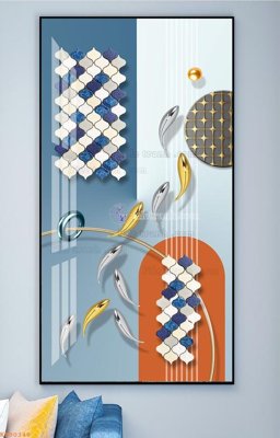 File PSD File tranh hiện đại pha lê gương KF90348 (bản gốc) cho nhà in