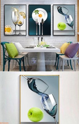 File tranh File tranh hiện đại pha lê gương KF90395 (bản gốc) treo phòng ăn