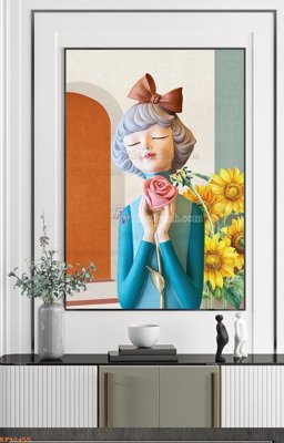 File gốc File tranh hiện đại pha lê gương KF90455 (phong cách) cổ điển