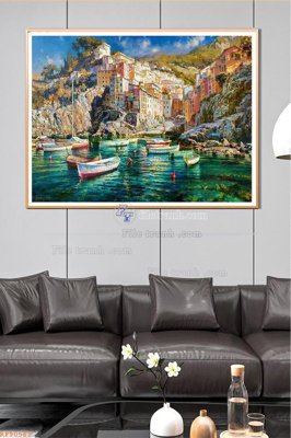 File tranh gốc in trần nhà File tranh hiện đại pha lê gương KF90562 3D