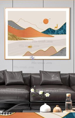 File in ấn File tranh hiện đại pha lê gương KF90577 (bản gốc) chất lượng cao