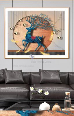 File in trần File tranh hiện đại pha lê gương KF90580 (bản gốc) đại dương