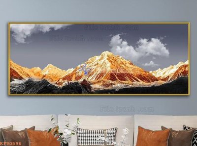 Hình ảnh file gốc in trần nhà File tranh hiện đại pha lê gương KF90596