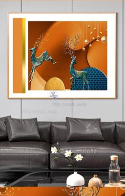 Hình ảnh file gốc File tranh hiện đại pha lê gương KF90619 cho in UV