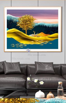 Download file File tranh hiện đại pha lê gương KF90674 (gốc) in mica đèn LED