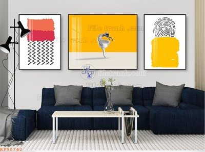 File tranh File tranh hiện đại pha lê gương KF90742 (bản gốc) treo quán cafe