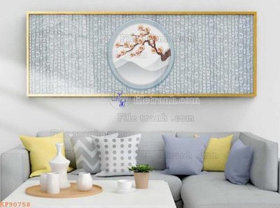 File gốc File tranh hiện đại pha lê gương KF90758 (in lụa) tranh phong thủy
