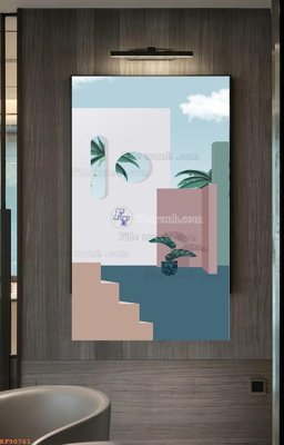 File tranh File tranh hiện đại pha lê gương KF90761 (bản gốc) in lụa 3D