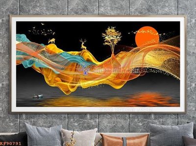 File PSD File tranh hiện đại pha lê gương KF90791 (nguyên bản) cho thiết kế