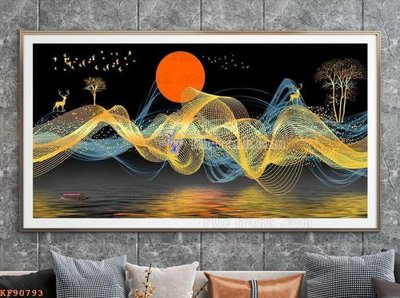 Download file File tranh hiện đại pha lê gương KF90793 (gốc) in mica đèn LED