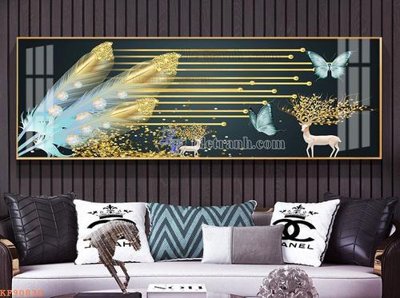 File tranh gốc in trần nhà File tranh hiện đại pha lê gương KF90830 3D
