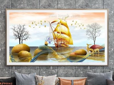 File ảnh gốc File tranh hiện đại pha lê gương KF90842 không vỡ nét