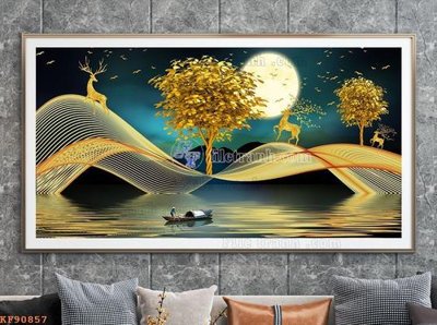 File gốc File tranh hiện đại pha lê gương KF90857 (trang trí) phòng ngủ