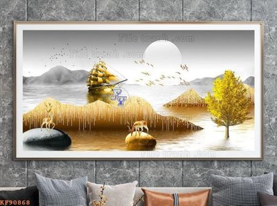 File tranh File tranh hiện đại pha lê gương KF90868 (file gốc) chuẩn màu in