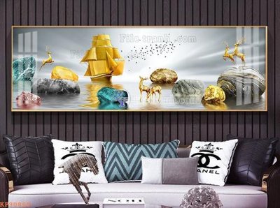 File tranh ảnh gốc File tranh hiện đại pha lê gương KF90869 dùng cho in khổ lớn