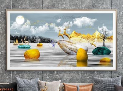 File gốc File tranh hiện đại pha lê gương KF90870 (PNG) nền trong suốt