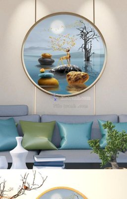 File gốc File tranh hiện đại pha lê gương KF90914 (ảnh chi tiết) để in lụa