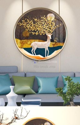 File gốc File tranh hiện đại pha lê gương KF90915 (in lụa) tranh thuận buồm