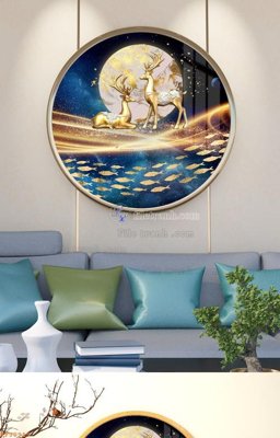 File ảnh File tranh hiện đại pha lê gương KF90919 (gốc) in PP, decal