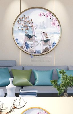 Mua file gốc File tranh hiện đại pha lê gương KF90923 (PSD) tại Filetranh.com