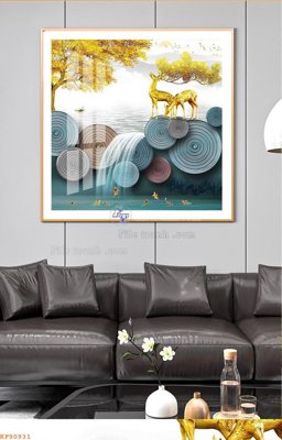 Ảnh gốc File tranh hiện đại pha lê gương KF90931 (độ nét cao) in mica