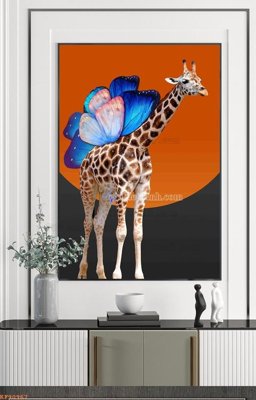 File gốc File tranh hiện đại pha lê gương KF90967 (in lụa) hoa văn cổ điển