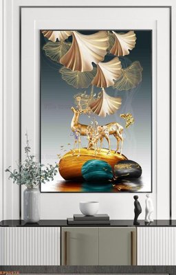 File ảnh File tranh hiện đại pha lê gương KF90978 (gốc) dùng in Pano