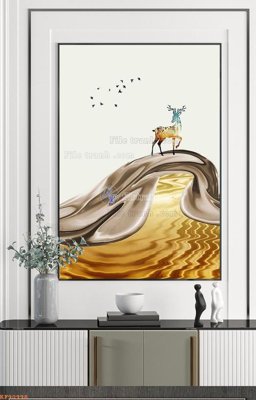 File tranh File tranh hiện đại pha lê gương KF90998 (bản gốc) in lụa 5D