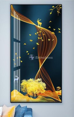 File PSD File tranh hiện đại pha lê gương KF91002 (nguyên bản) cho thiết kế