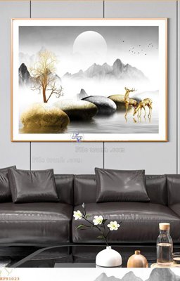 File gốc File tranh hiện đại pha lê gương KF91023 (cho in ấn) độc quyền