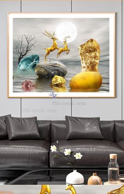 File gốc File tranh hiện đại pha lê gương KF91024 (in mica) cắt laser