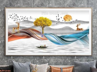 Tải file gốc File tranh hiện đại pha lê gương KF91044 dùng cho in ấn