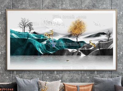 Tải file File tranh hiện đại pha lê gương KF91048 (gốc) làm file thiết kế