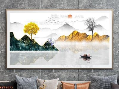 File in trần File tranh hiện đại pha lê gương KF91073 (bản gốc 3D) sống động