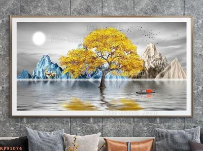 File ảnh File tranh hiện đại pha lê gương KF91074 (gốc) in biển hiệu