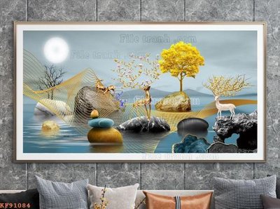 Tải file tranh gốc File tranh hiện đại pha lê gương KF91084 chất lượng cao