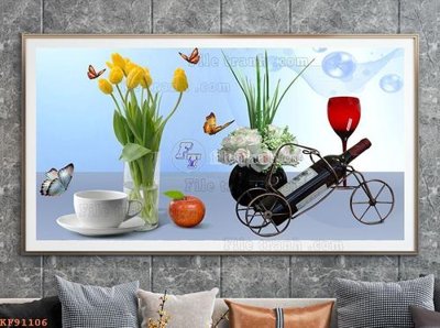 File gốc File tranh hiện đại pha lê gương KF91106 (cho in ấn) độc quyền