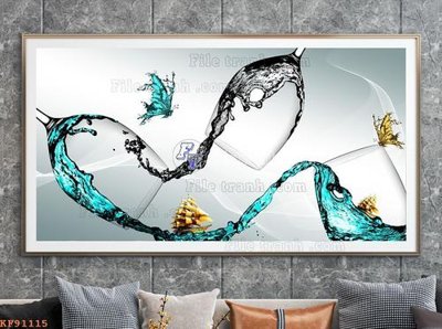 File tranh in mica File tranh hiện đại pha lê gương KF91115 (độ phân giải cao)