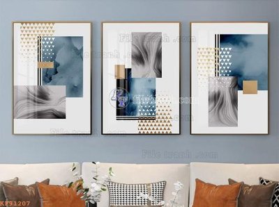 File in trần File tranh hiện đại pha lê gương KF91207 (file gốc) xuyên sáng