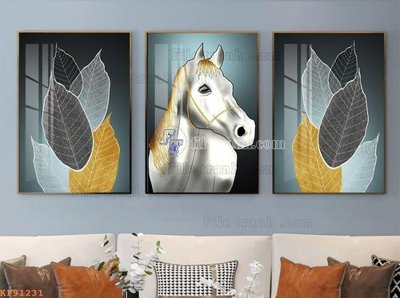 File gốc in mica File tranh hiện đại pha lê gương KF91231 chất lượng