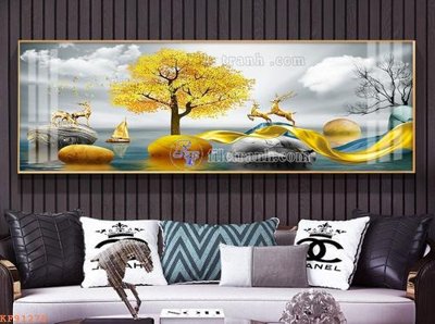 File in ấn File tranh hiện đại pha lê gương KF91278 chuyên nghiệp