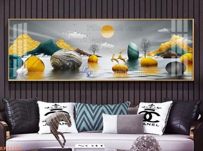 File PSD File tranh hiện đại pha lê gương KF91285 (gốc) tách lớp chi tiết