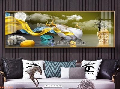 Hình ảnh file gốc in lụa File tranh hiện đại pha lê gương KF91289